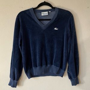 Vintage Lacoste velour v-neck sweatshirt